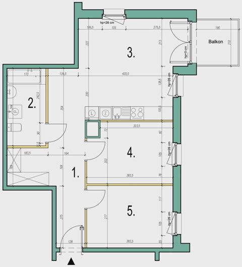 Plan 3 pok. 61m²