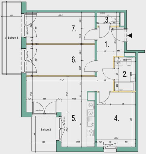 Plan 4 pok. 73m²