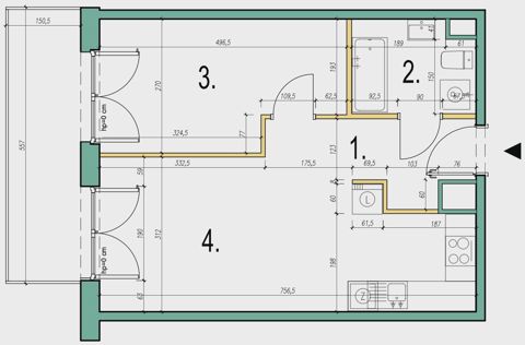 Plan 2 pok. 42m²