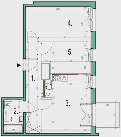 Plan 3 pok. 55m²