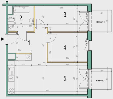 Plan 3 pok. 61m²