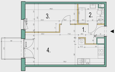 Plan 2 pok. 42m²