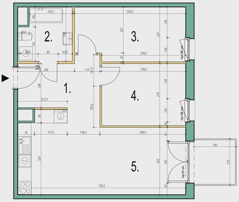 Plan 3 pok. 61m²