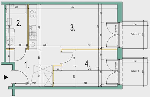 Plan 2 pok. 48m²
