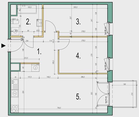 Plan 3 pok. 61m²