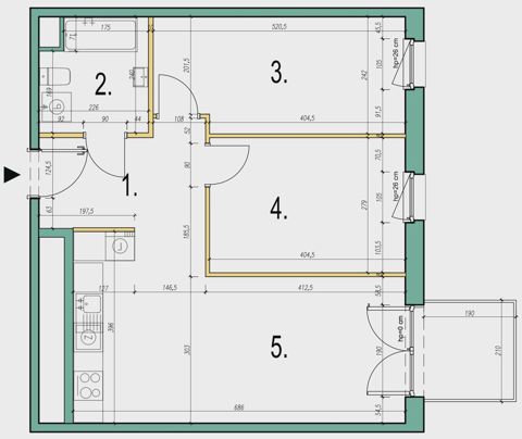 Plan 3 pok. 58m²