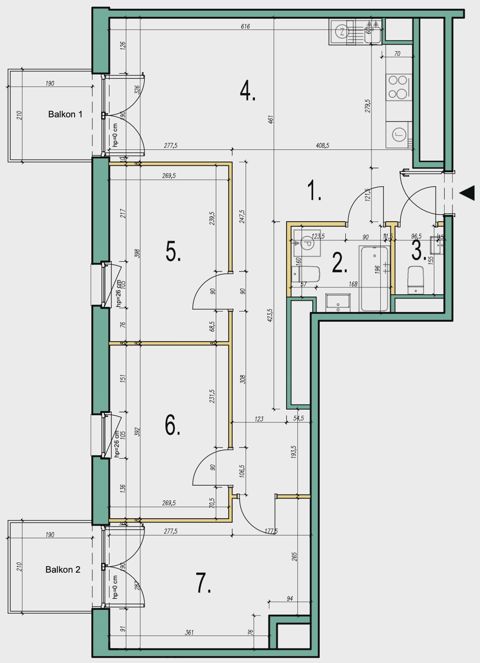 Plan 4 pok. 77m²