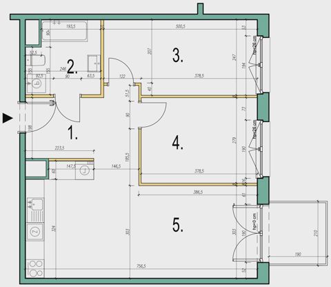 Plan 3 pok. 61m²