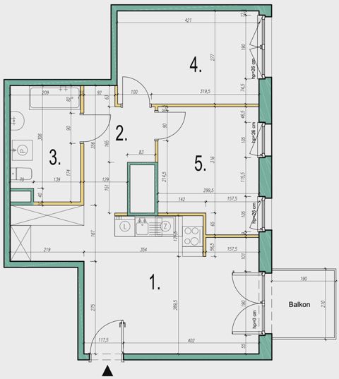 Plan 3 pok. 59m²