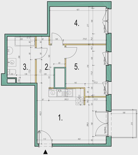Plan 3 pok. 55m²