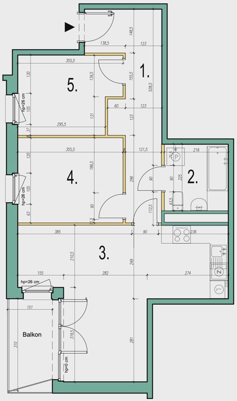 Plan 3 pok. 60m²