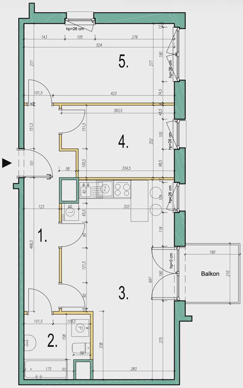Plan 3 pok. 62m²