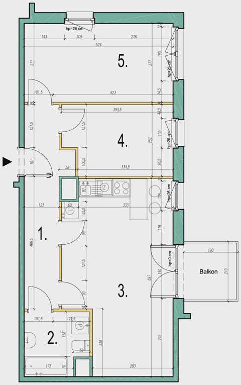 Plan 3 pok. 62m²