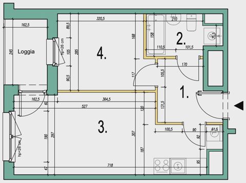 Plan 2 pok. 38m²
