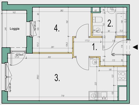 Plan 2 pok. 41m²