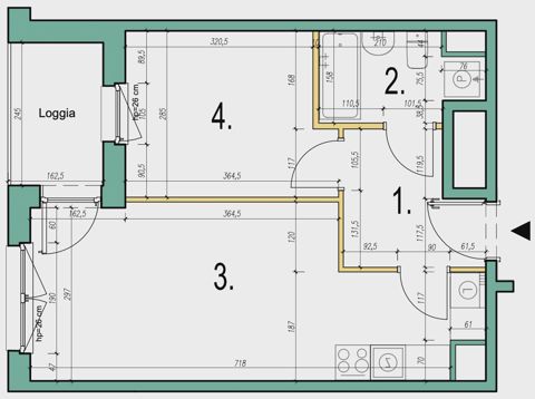 Plan 2 pok. 38m²