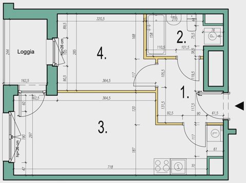 Plan 2 pok. 38m²