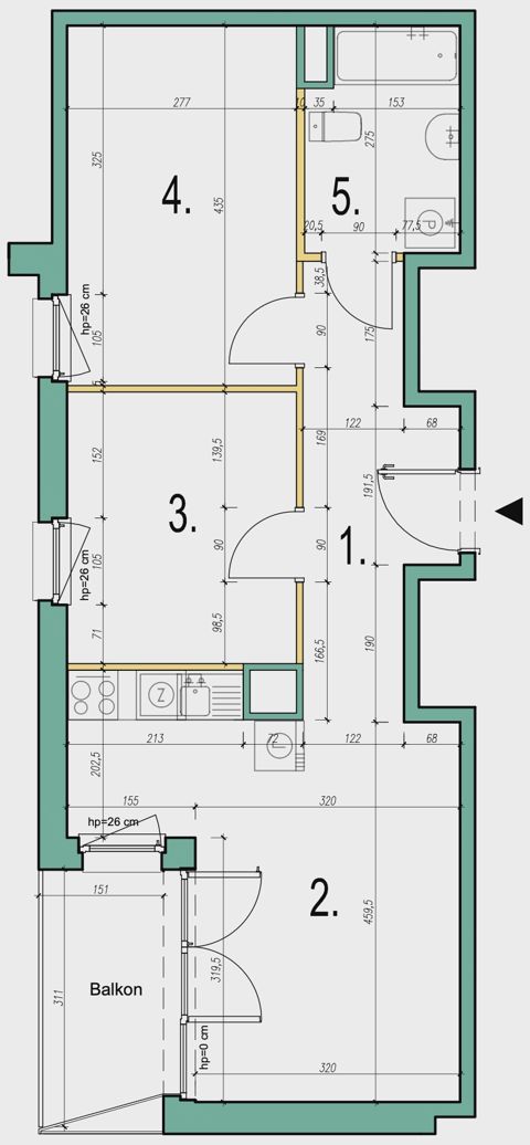 Plan 3 pok. 52m²