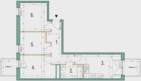 Plan 4 pok. 60m²