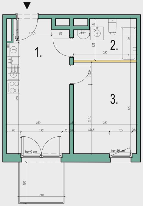 Plan 2 pok. 34m²