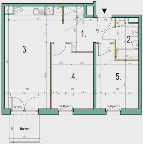 Plan 3 pok. 57m²