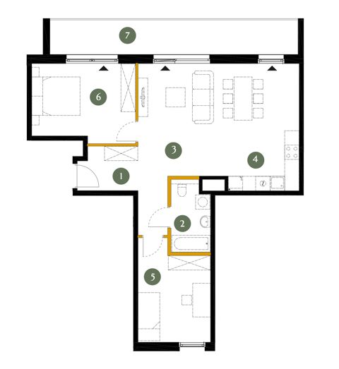 Plan 3 pok. 70m²