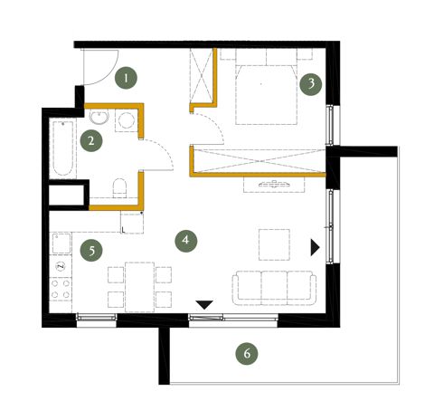 Plan 2 pok. 46m²