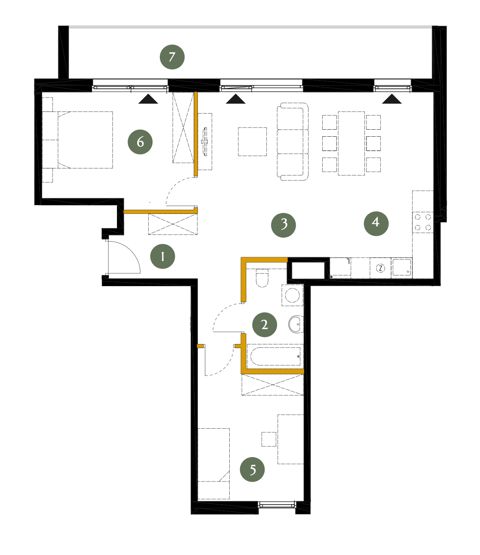 Plan 3 pok. 70m²