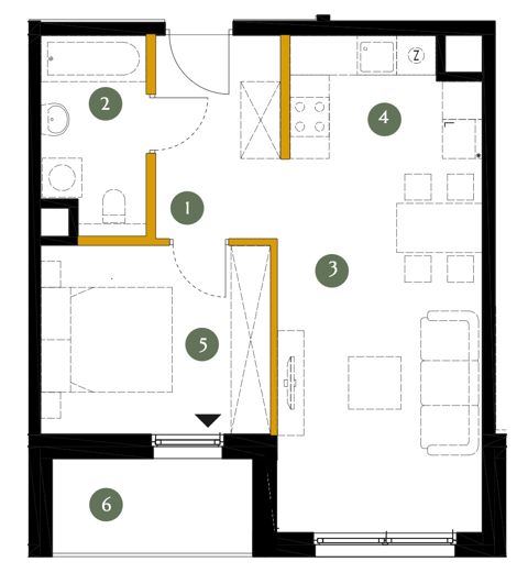 Plan 2 pok. 43m²