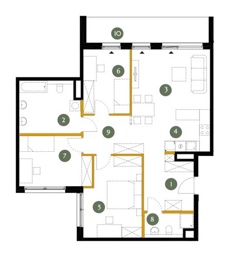 Plan 4 pok. 92m²