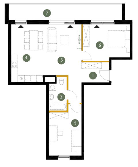 Plan 3 pok. 70m²