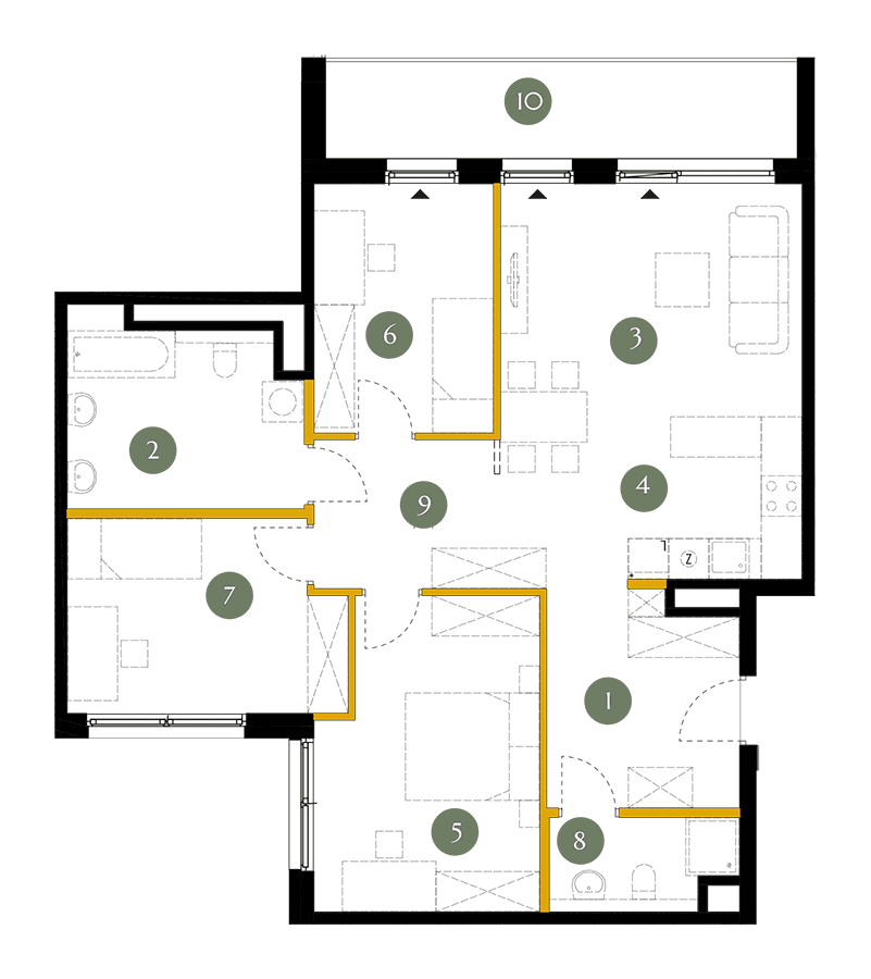 Plan 4 pok. 91m²