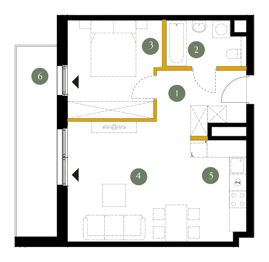 Plan 2 pok. 47m²