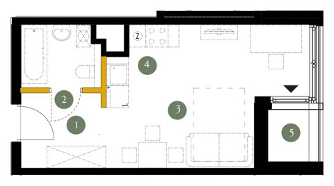 Plan 1 pok. 26m²