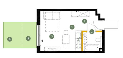 Plan 1 pok. 25m²