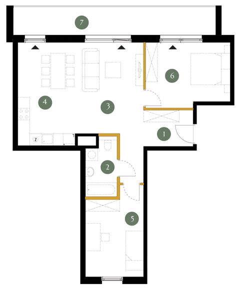 Plan 3 pok. 70m²