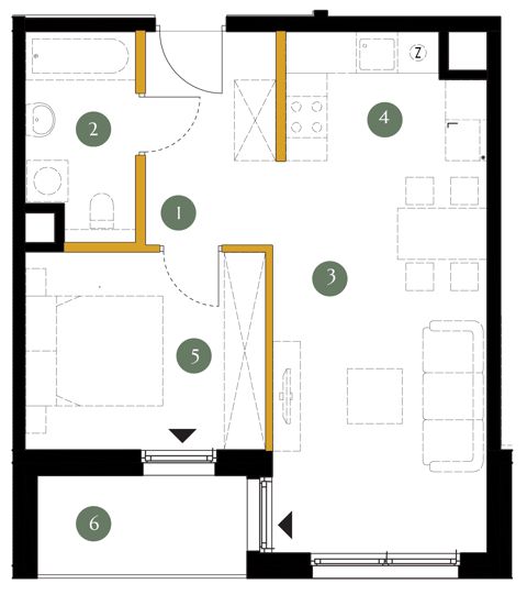 Plan 2 pok. 43m²