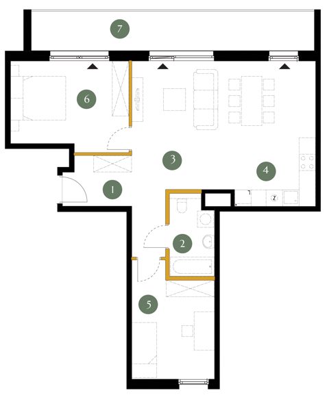 Plan 3 pok. 70m²