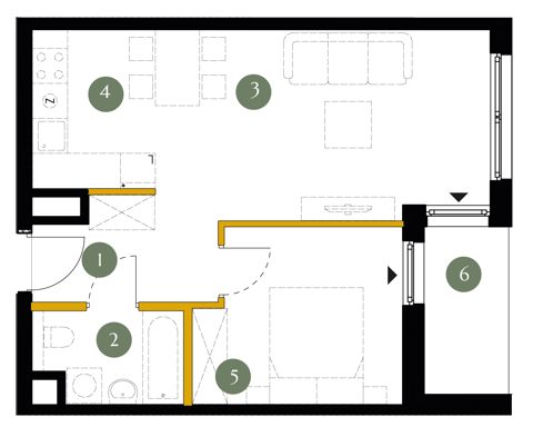 Plan 2 pok. 43m²