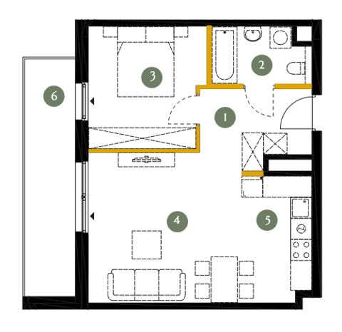 Plan 2 pok. 47m²