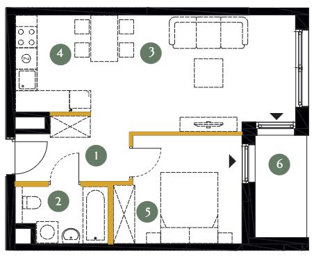 Plan 2 pok. 43m²