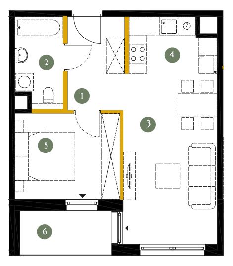 Plan 2 pok. 43m²