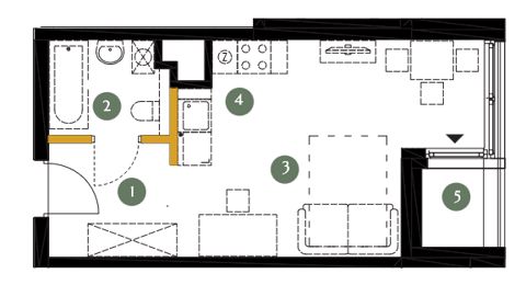 Plan 1 pok. 26m²