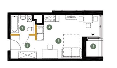 Plan 1 pok. 26m²