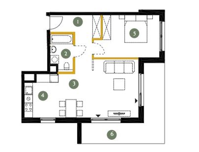 Plan 2 pok. 55m²