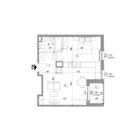 Plan 2 pok. 51m²