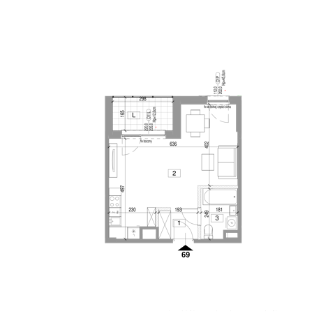 Plan 1 pok. 35m²