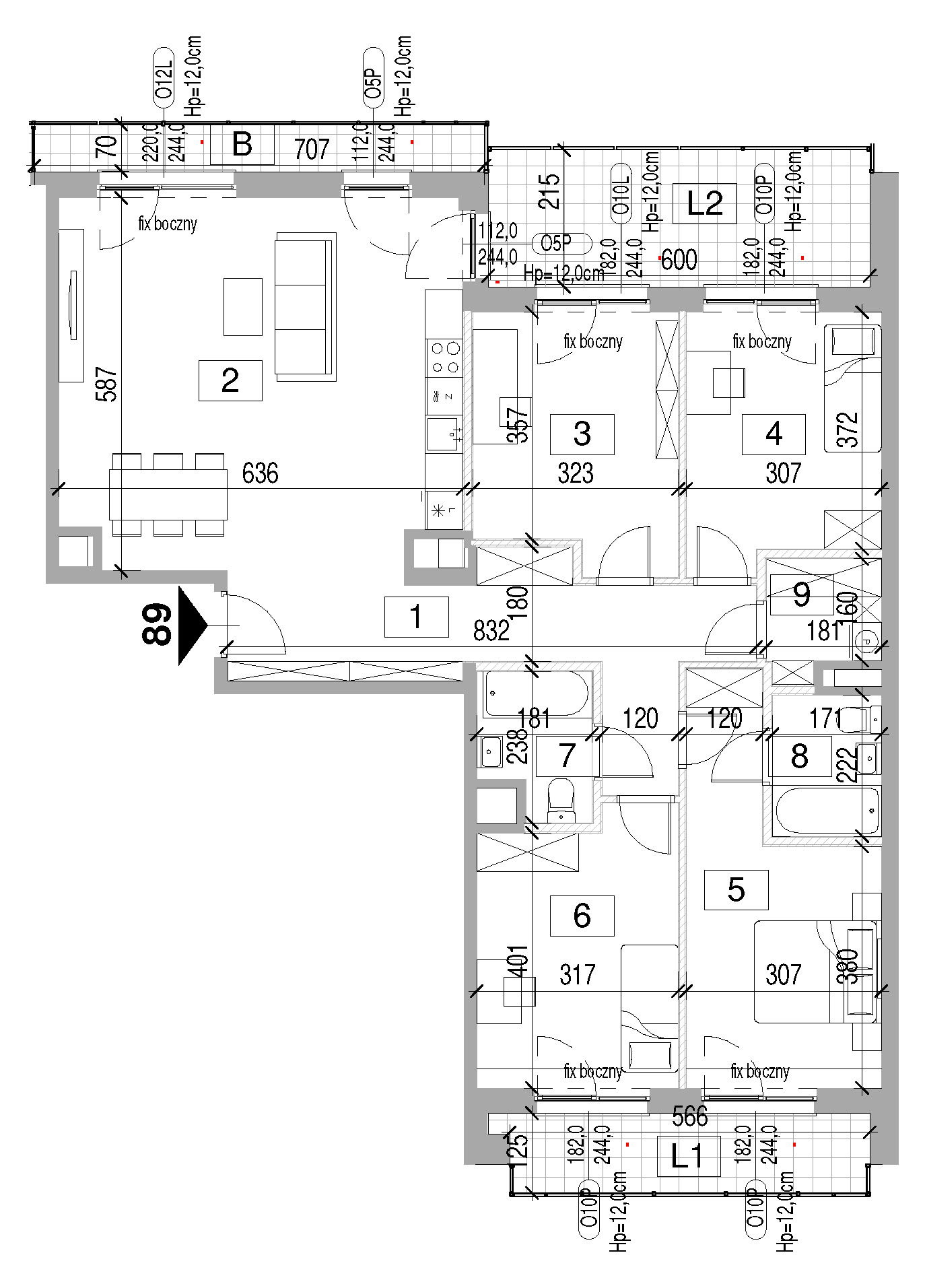 Plan 5 pok. 115m²