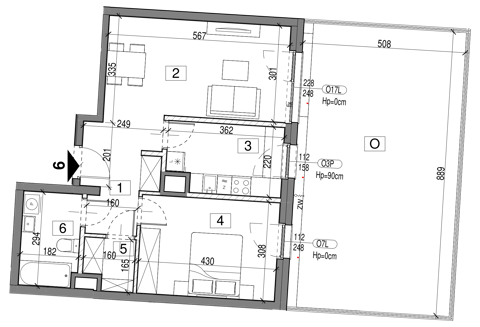 Plan 2 pok. 53m²