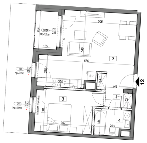 Plan 2 pok. 49m²